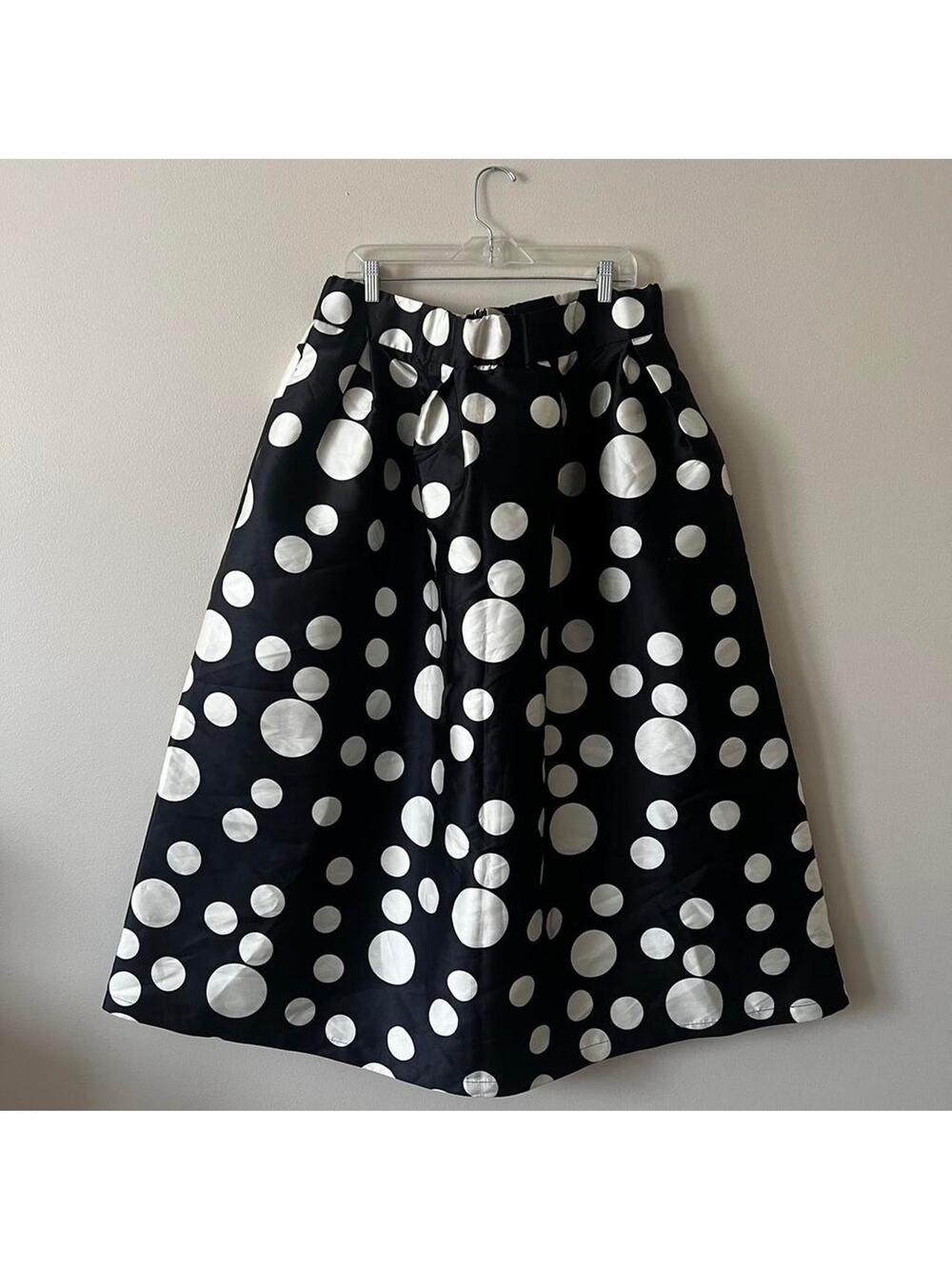Black white polka dot skirt